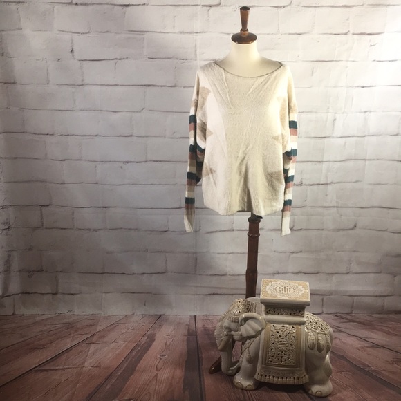 Madewell Stripe Sleeve Geo Pullover Sweater - Picture 3 of 11